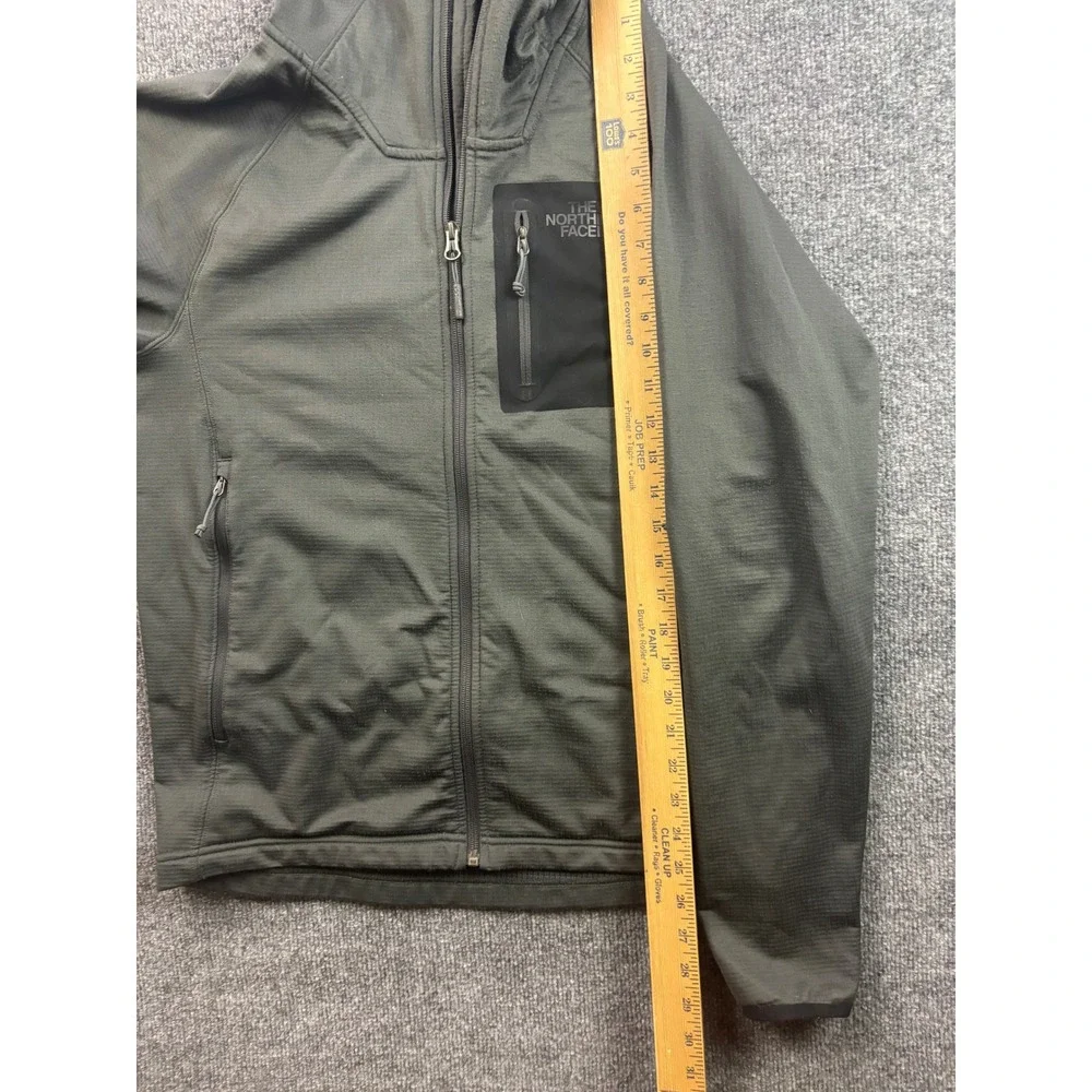 The North Face Borod Full Zip Hoodie Mens Medium Gray Grid Fleece Jacket